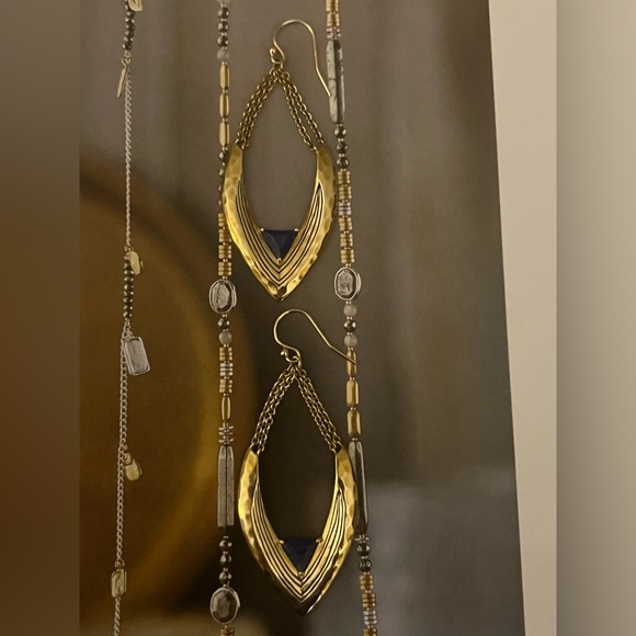 Silpada French Wire Drop Brass Earrings with
Lapis Lazuli Stone. - Picture 5 of 9